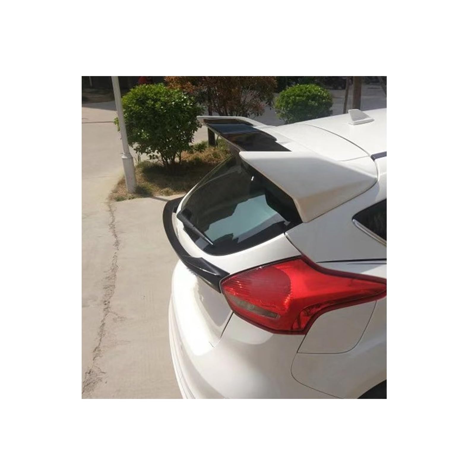 OTBEHUWJ Für F&ord Für Focus RS ST 2012 2013 2014 2015 2016 2017 2018 Auto Hinten Dach Spoiler Hinten Flügel Zubehör Auto Heckspoiler(Black White) von OTBEHUWJ