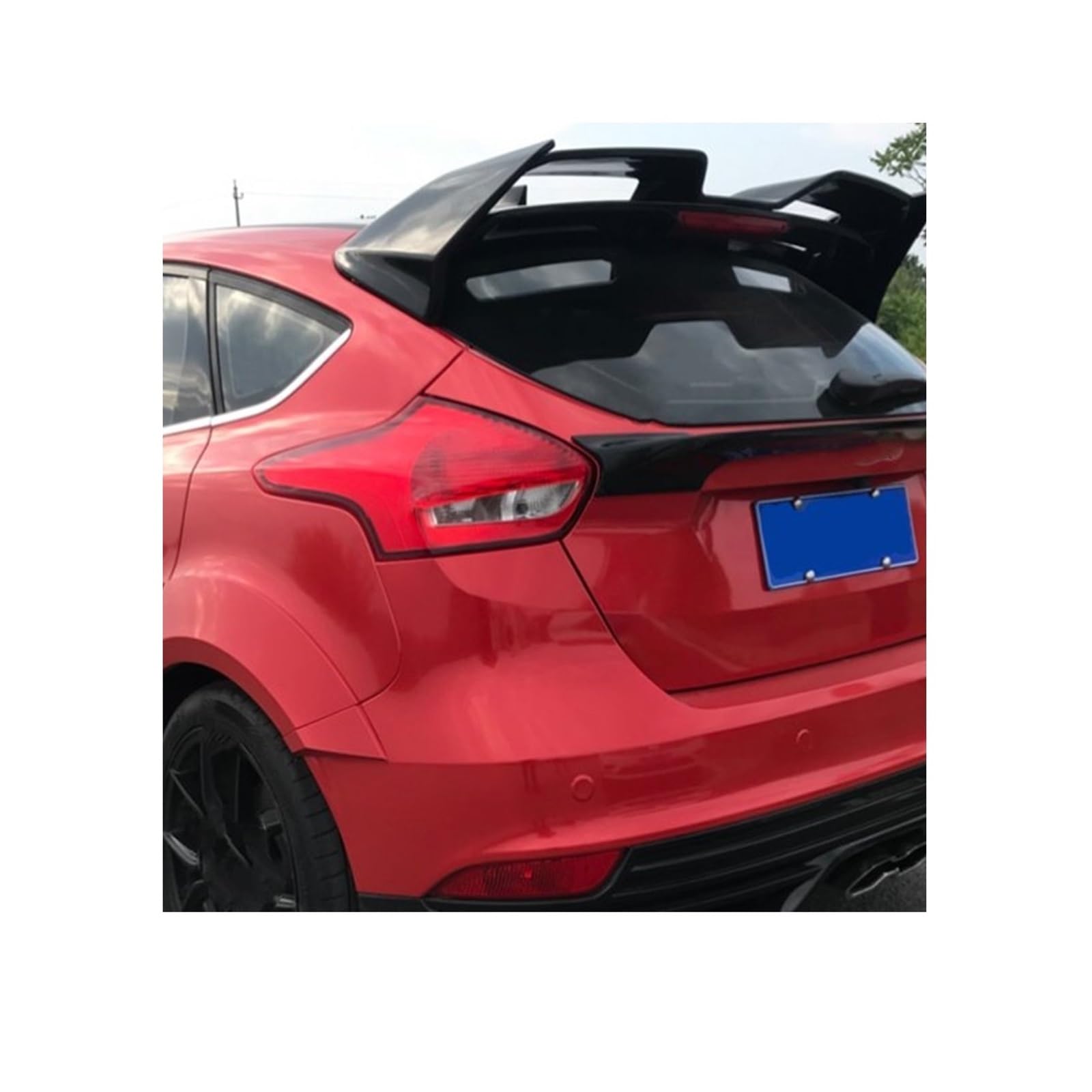 OTBEHUWJ Für F&ord Für Focus RS ST 2012 2013 2014 2015 2016 2017 2018 Auto Hinten Dach Spoiler Hinten Flügel Zubehör Auto Heckspoiler(Glossy Black) von OTBEHUWJ