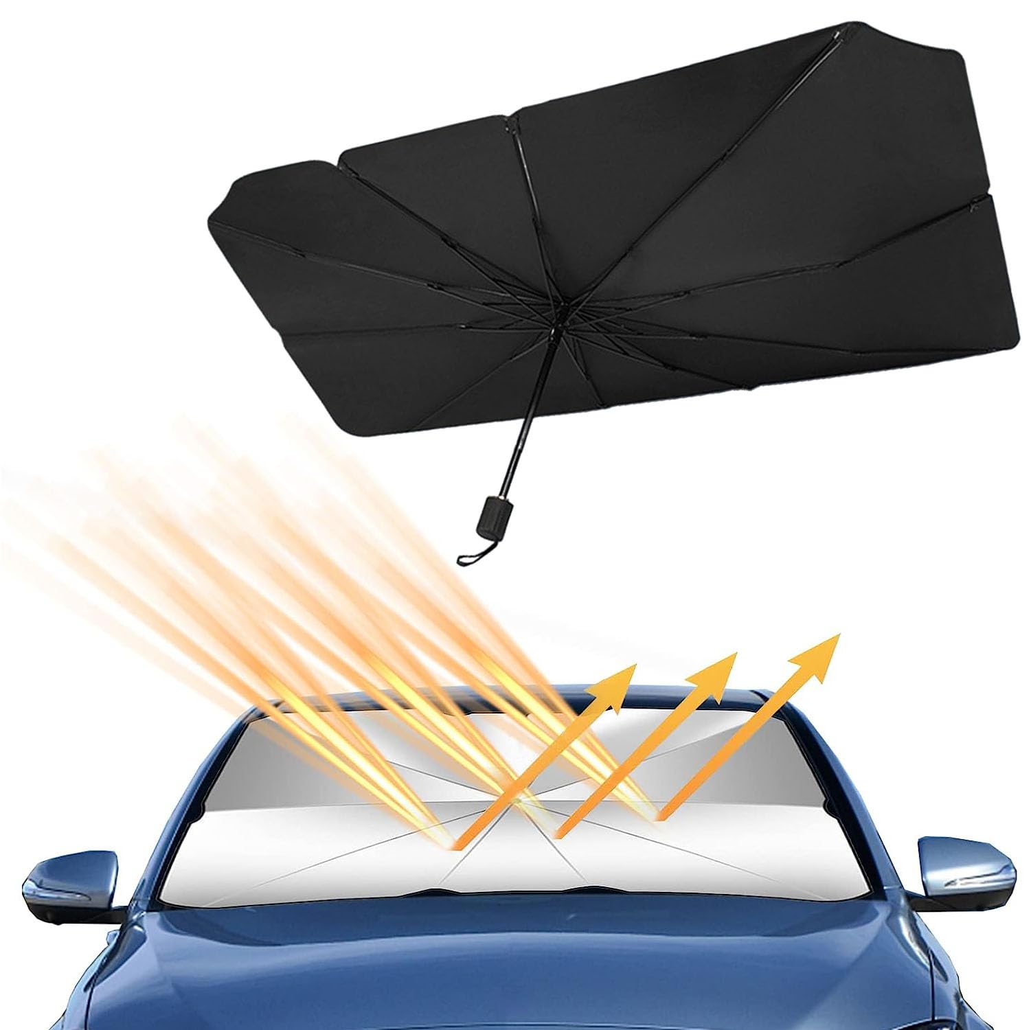 Auto Windschutzscheibe Sonnenschirm Regenschirm für Audi A1, Auto Windschutzscheibe Sonnenschutz Regenschirm Sun Shade UV-Schutz Wärmeisolierung,140 * 79cm von OTCPP