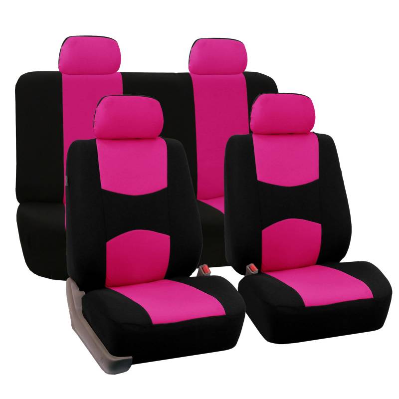 OTCPP Auto Sitzbezüge Set für FIAT Panda III (Type 319) 2011-2020, Autositzbezüge Set Komplettset Schonbezüge Allwetter Auto Schonbezüge Anti-Rutsch Sitzschoner Auto Sitzbezug,F Rose red von OTCPP