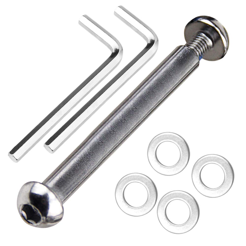 OTFAITP M8 8 mm x 28 mm-86 mm 8,8 Karbonstahl-Achsenschrauben-Set für vorne hinten 2 3 4 Räder Stunt-Scooter Dash Teen/Erwachsene Kickscooter -800 + lb Kapazität (70 mm) von OTFAITP