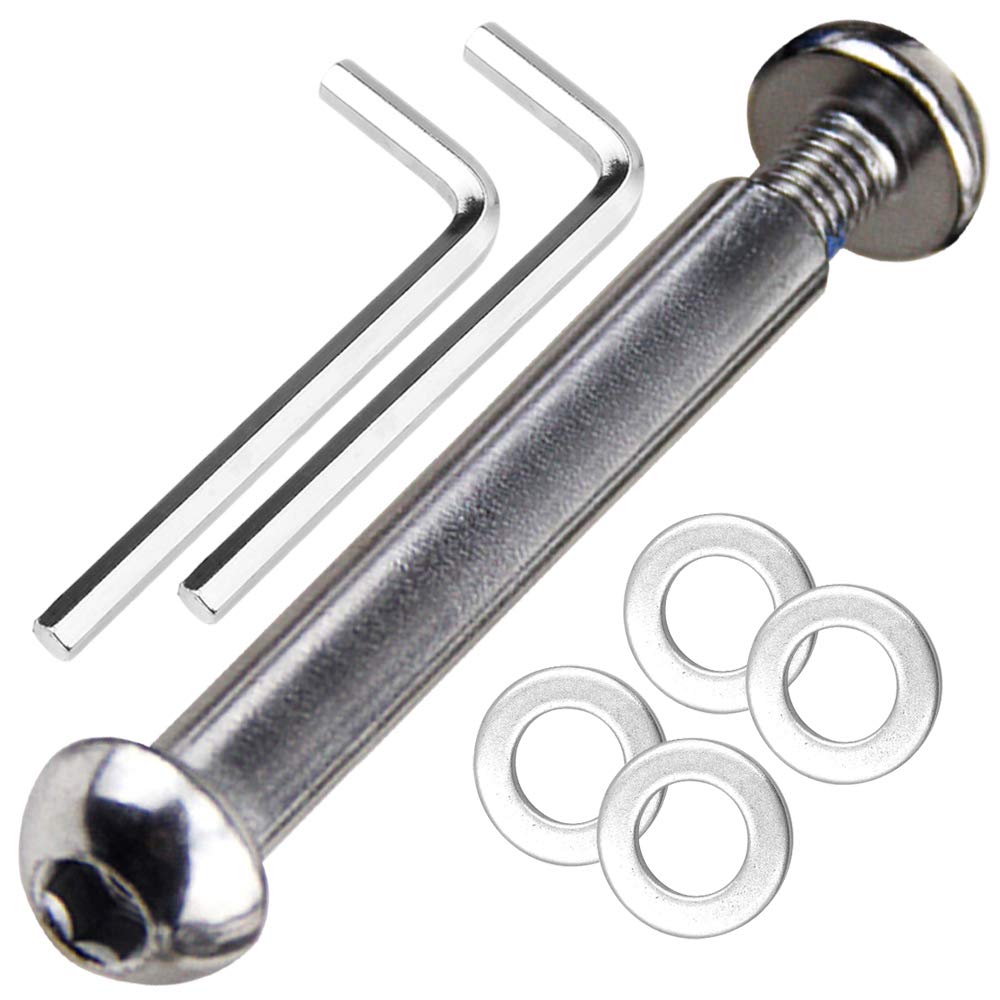 OTFAITP M8 8 mmx28 mm,86 mm 8.8 Grad Karbonstahl Achse Innensechskantschrauben Set für vorne und hinten, 2, 3, 4 Räder, Stunt-Scooter, Teen/Erwachsene Kick-Scooter, 800+lb Kapazität (54 mm) von OTFAITP