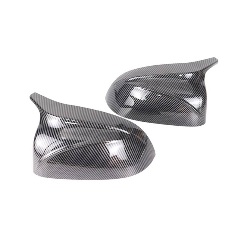 Rückspiegelgehäuse 2Pcs Glänzend Schwarz Carbon Muster Rückseite Spiegel Abdeckungen Shell Ersatz Für BMW X3 G01 Ix3 X4 G02 X5 G05 X6 G06 X7 G07 Spiegelkappen (Color : 09) von OTHZON