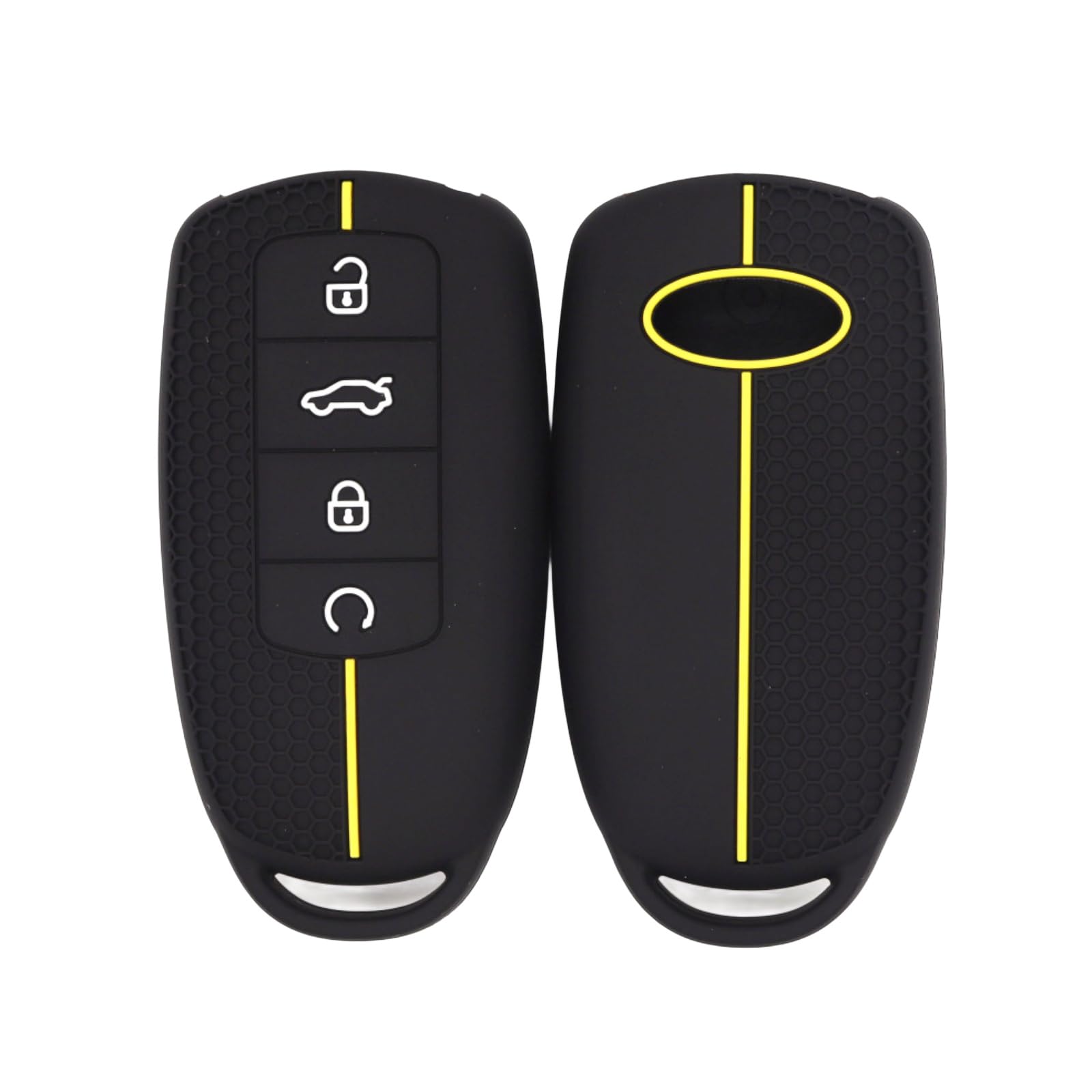 OTMIK Silikon Autoschlüssel Hülle Case passend für Chery omoda C5 Tiggo 8 Plus 7 Pro Tiggo 8 Pro Arrizo 5 Schlüsselhülle Zubehör (Gelbe Linie) von OTMIK