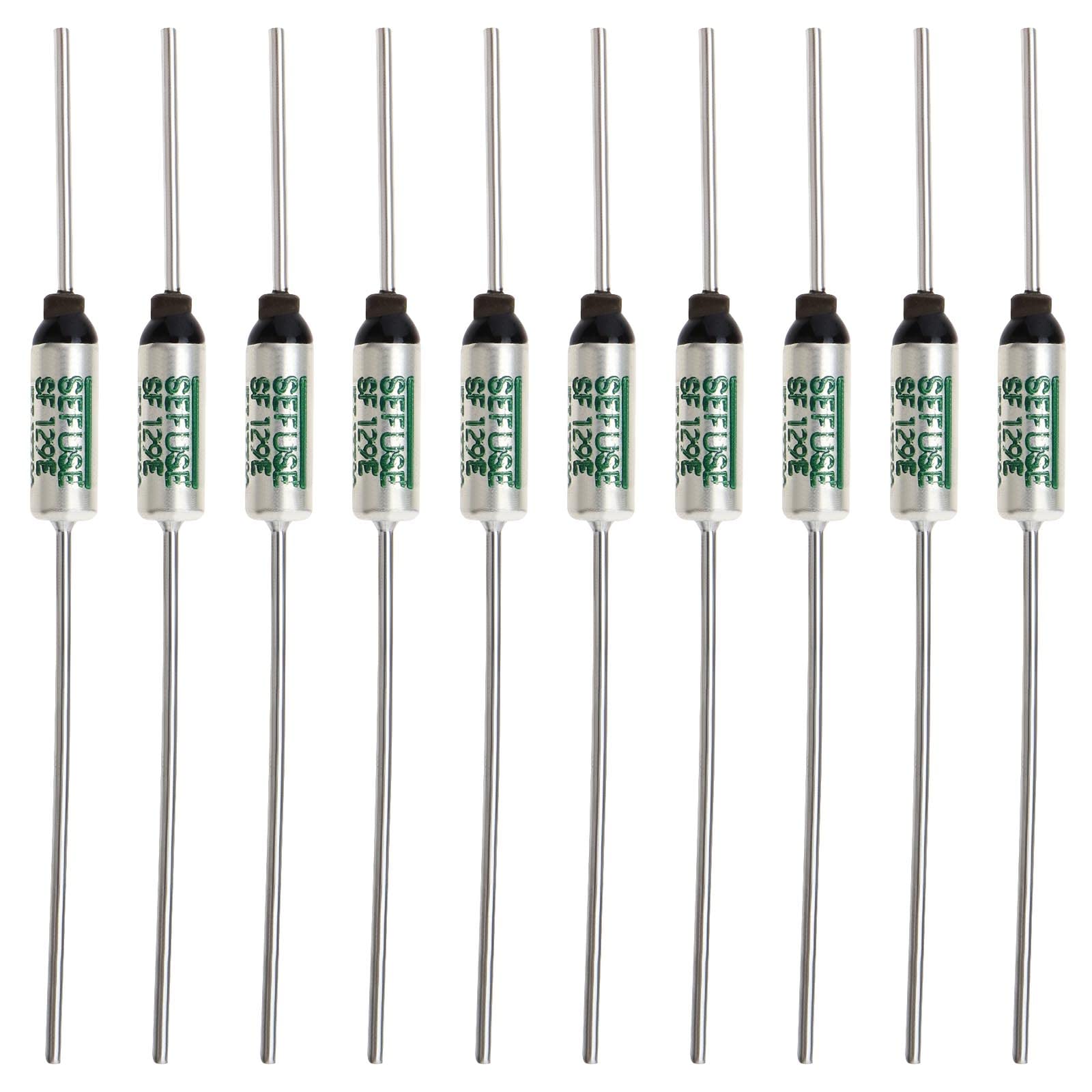 20 Stück SF129E Thermosicherungen 250V 10A 133 °C Nennbetriebstemperatur für Transformatoren, Elektromotoren, Elektrische Lüfter, Haartrockner von OTOTEC