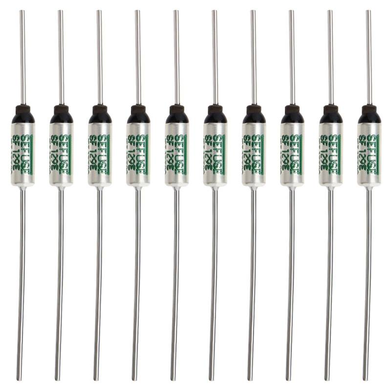 20 Stück SF129E Thermosicherungen 250V 10A 133 °C Nennbetriebstemperatur für Transformatoren, Elektromotoren, Elektrische Lüfter, Haartrockner von OTOTEC