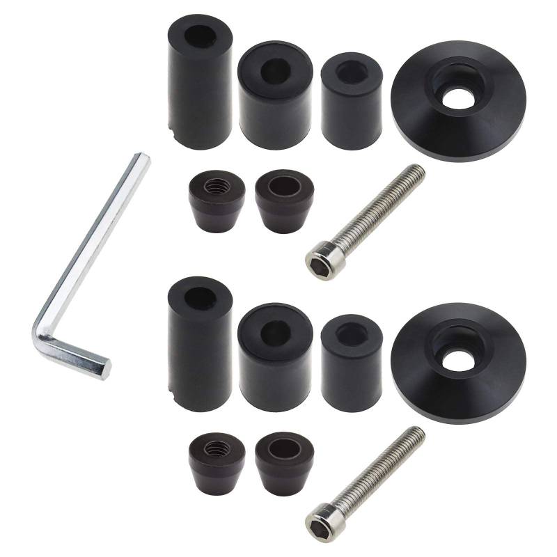 OTOTEC 1 Paar 22 mm Motorrad-Lenker-Endstopfen-Abdeckungen Kit mit Schrauben Expansionsröhren Sechskantschlüssel schwarz Universal für 2,2 cm Lenkstangen Motorrad von OTOTEC