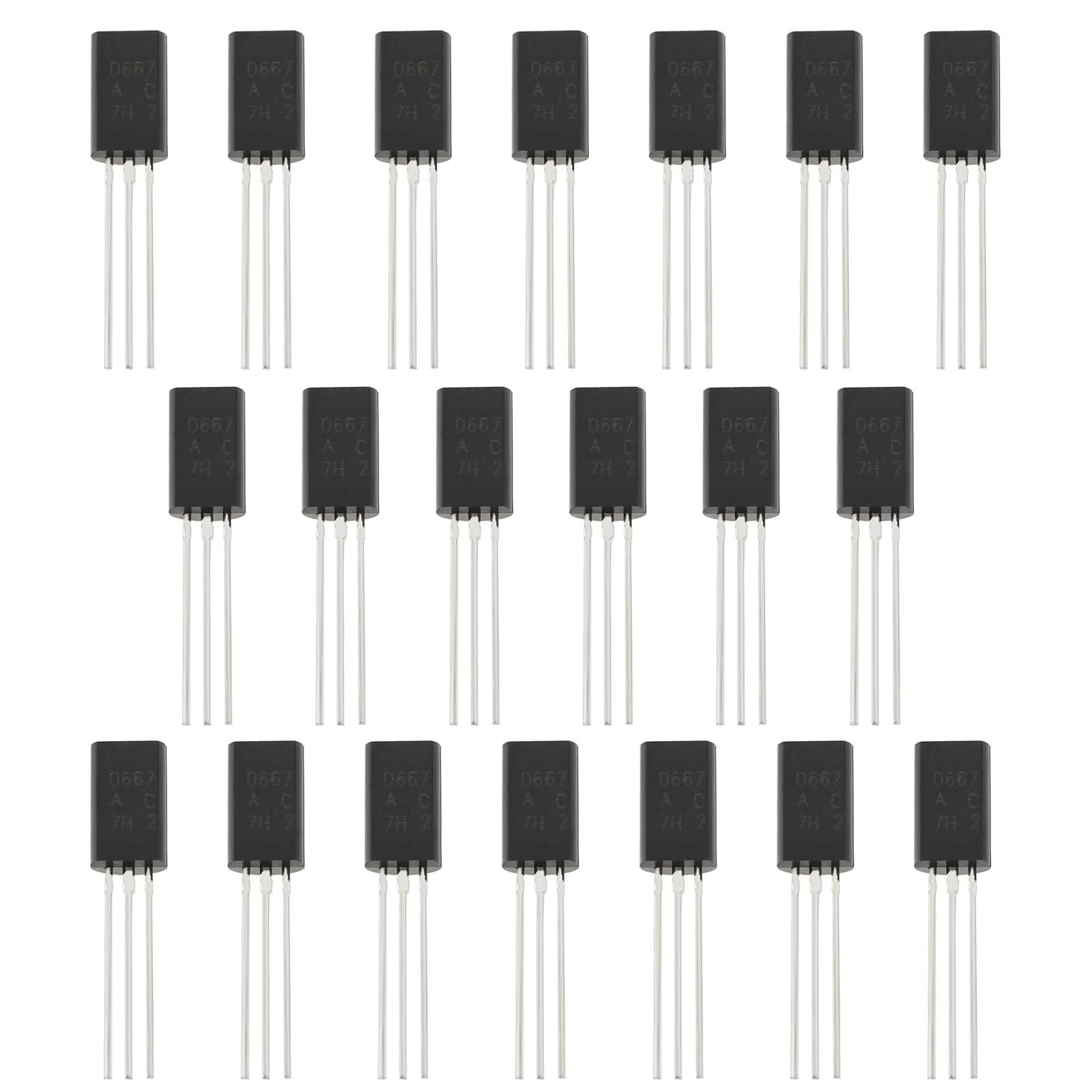 OTOTEC 10 Paar 3-polige PNP-Silizium-Transistoren Bausatz 2SB647AC 2SD667AC B647A D667A Ersatztransistoren für Elektrische Komponenten Schwarz von OTOTEC