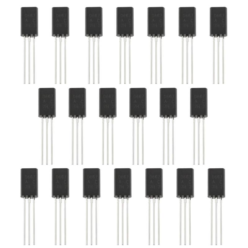 OTOTEC 10 Paar 3-polige PNP-Silizium-Transistoren Bausatz 2SB647AC 2SD667AC B647A D667A Ersatztransistoren für Elektrische Komponenten Schwarz von OTOTEC