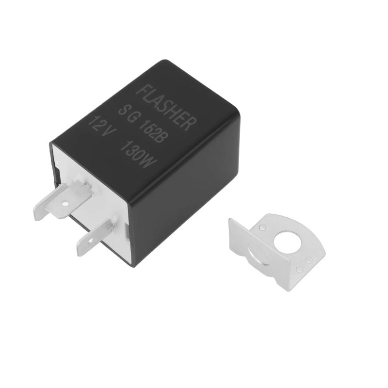 OTOTEC 12V 3-Pin Blinker Elektronisches Relais mit Abnehmbarer Metall Rückenlehne LED Blinker Blinker Relais Max Power 130W Universal für PKW und LKW von OTOTEC