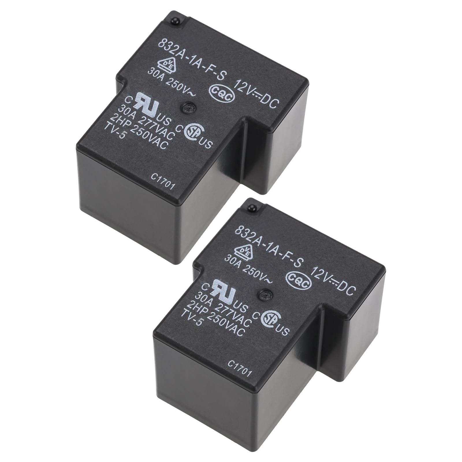 OTOTEC 2 Stück 832A-1A-FS 12 VDC 30 A 4-poliges Leistungsrelais Leiterplatte Allzweck-Leistungsrelais SPST-Schaltkreise für MCU-Steuerung Industriebereich SPS-Steuerung Smart-Home-Steuerung von OTOTEC