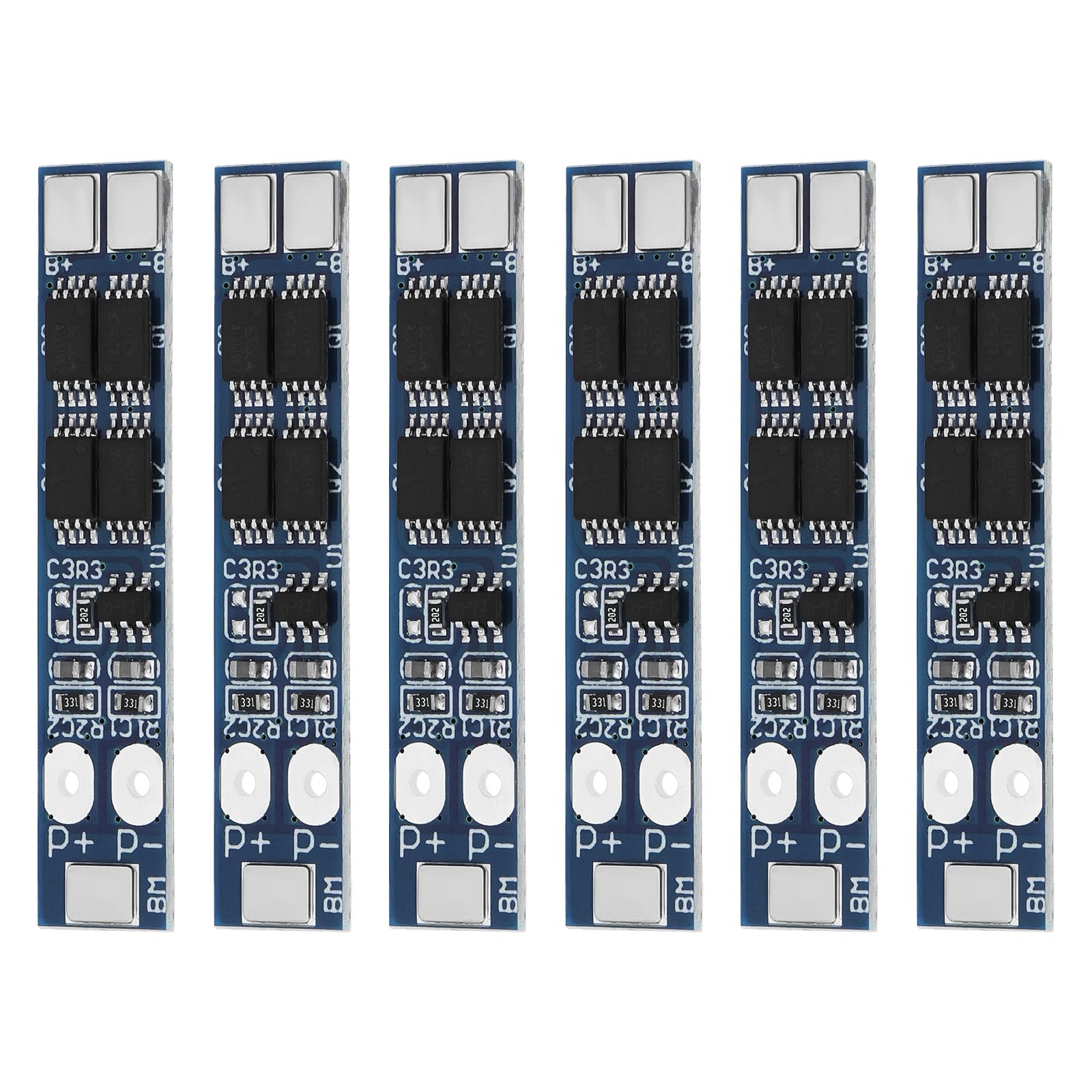 OTOTEC 6-teiliges Lithiumbatterie-Schutzboard 2S 8A 7,4 V 18650 Li-Ionen-Lithiumbatterie-Ladegerät BMS-Schutzboard 40,8 X 8 X 2,1 Mm Wird für die Notstromversorgung von LED-Lichtern von OTOTEC