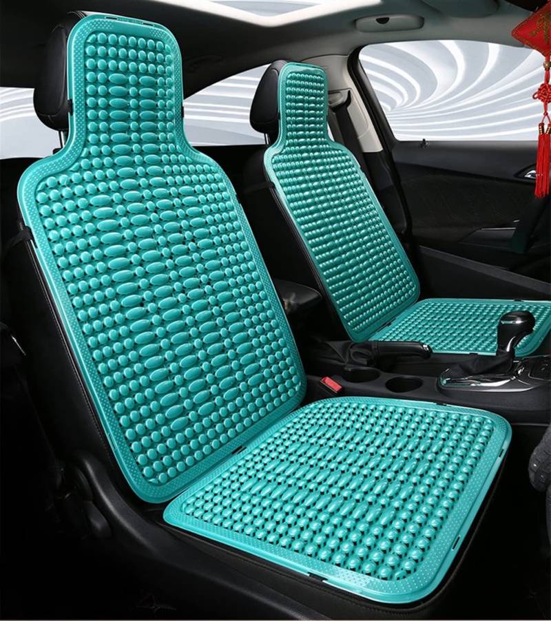 OTOZUM 1Pcs Universal Sommer Auto Sitz Kühlen Kissen PVC Perlen Massage Automobil Stuhl Abdeckung Mit Weiche Taille Matte Langlebig Atmungsaktiv sitzüberzug(1PCS Green,A) von OTOZUM