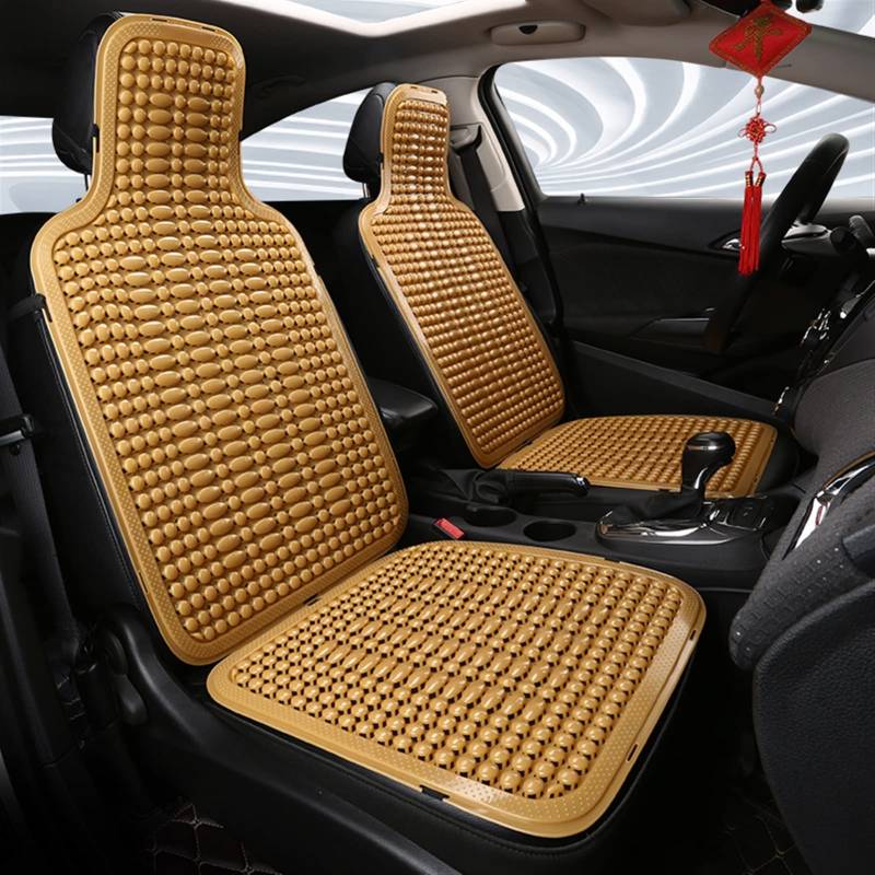 OTOZUM 1Pcs Universal Sommer Auto Sitz Kühlen Kissen PVC Perlen Massage Automobil Stuhl Abdeckung Mit Weiche Taille Matte Langlebig Atmungsaktiv sitzüberzug(1PCS Yellow,A) von OTOZUM