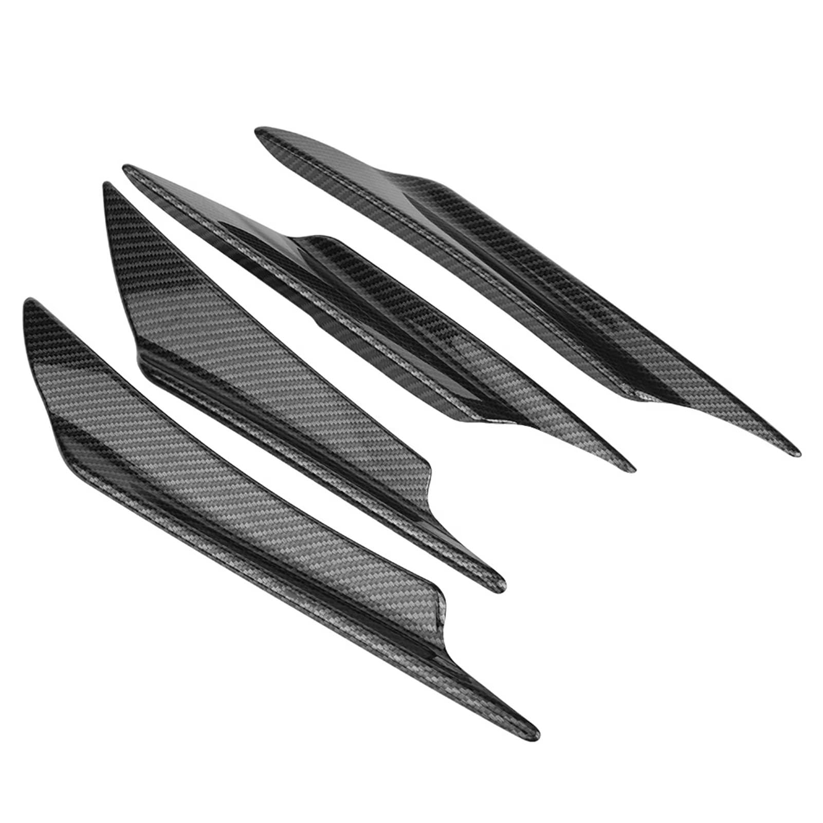 OTOZUM Kofferraumspoiler 4 Stücke Auto Vorderen Stoßfänger Deflektor Lip Splitter Flossen Canards Körper Spoiler Carbon Fiber Front Bumper Canards Styling Deco von OTOZUM