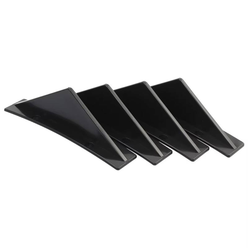 OTOZUM Kofferraumspoiler Universal 4 Für Flügel Auto Hintere Stoßstange Lip Diffusor Splitter Spoiler Shark Fins Außen Modifikation Zubehör Styling Dekoration(Black) von OTOZUM