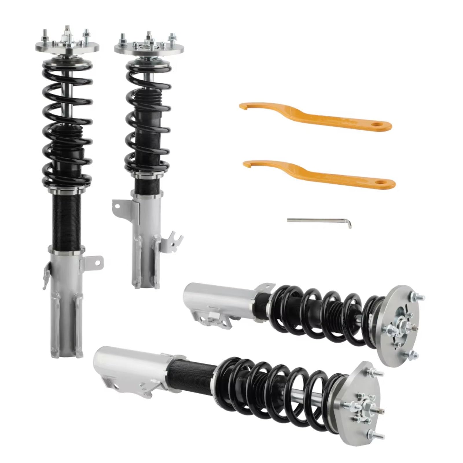 OTOZUM Kompatibel Mit Toyota Für Avalon 1995–2003, Autozubehör, 24 Klicks, Dämpfer, Verstellbare Gewindefahrwerke, Federung, Verstellbare Federbeine, Stoßdämpfer Stoßdämpfer Höheverstellbar(Silver) von OTOZUM