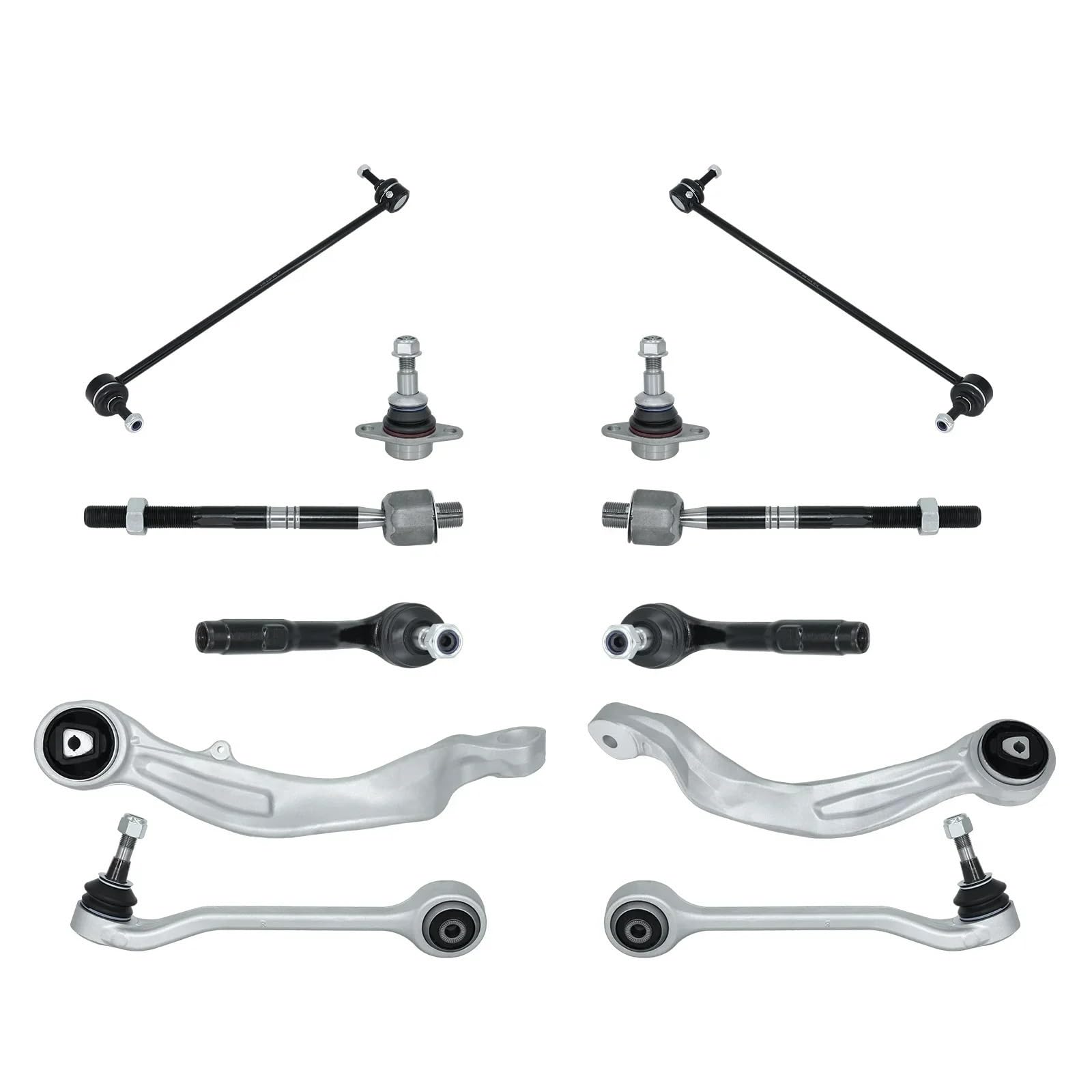 OTOZUM Lenker Radaufhängung Kompatibel Mit Für E60 525xi 528i 528xi 530xi 535i 535xi 2006 2007 2008 2009 2010 12 Stück Vorderer Querlenker Kugelgelenk Sway Bar Link K641962 K641963 von OTOZUM