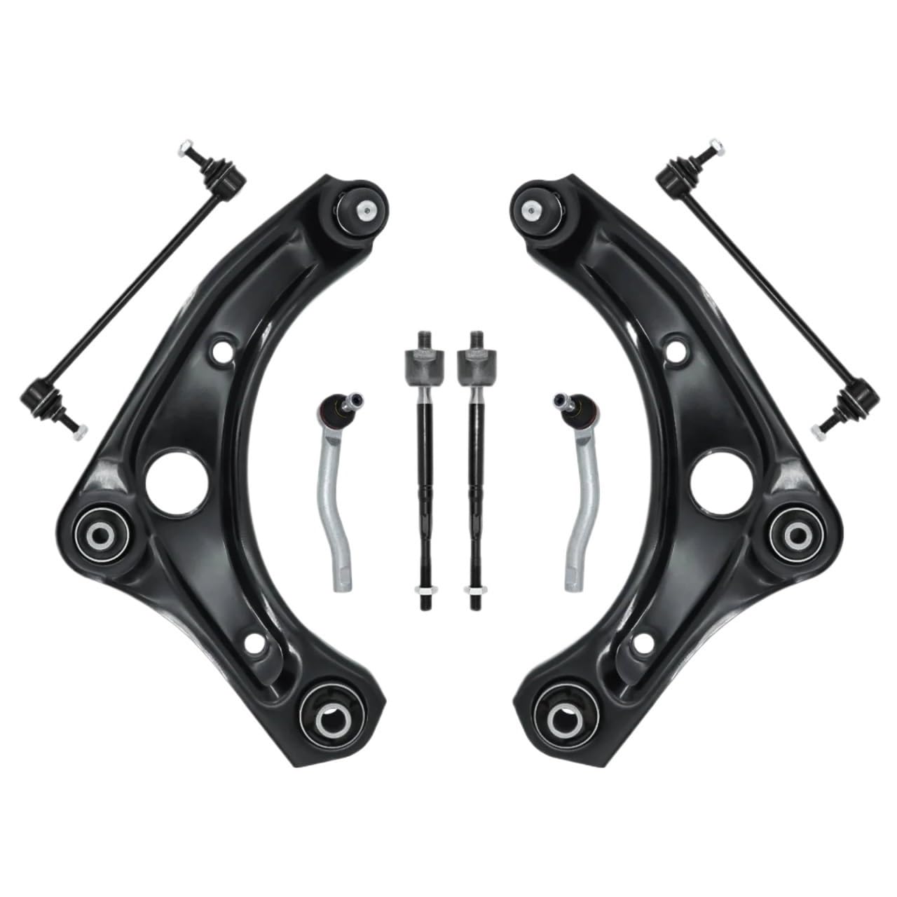 OTOZUM Lenker Radaufhängung Kompatibel Mit Nissan Für Versa 2013–2019 Für Micra 2015–2017. 8-teiliger Querlenker Mit Kugelgelenk, Stabilisator-Link-Kits K621577, K621576, ES801200 von OTOZUM