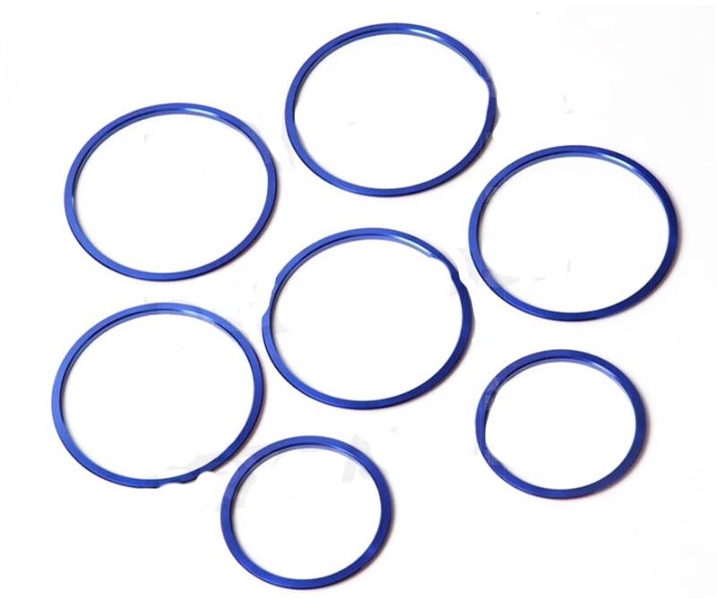 OTOZUM Lüftungsdüse Abdeckung Kompatibel Mit Benz Für C GLC Klasse W205 X253 7 Teile/Satz ABS Material Klimaanlage Vent Dekorative Ring Auto Zubehör Material ABS(Blue) von OTOZUM