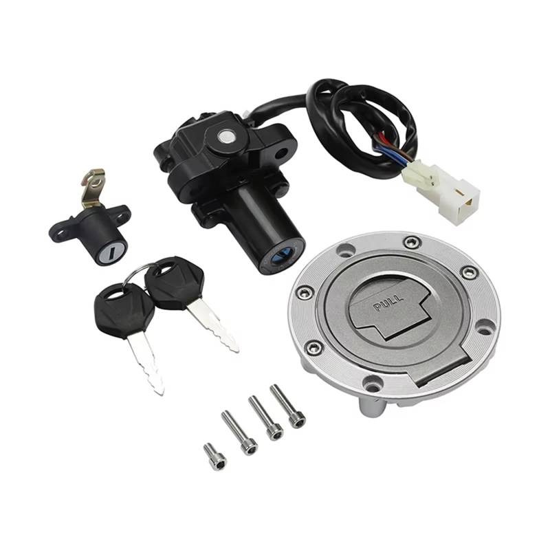 OTOZUM Motorräder Zündschalter Kompatibel Mit Yamaha Für Fz09 2014 2015 2016 Für Xj6 2009-2015 Für Fz6r 2009-2014 Motorrad Tankdeckel Zündschalter Schlüsselschloss Set von OTOZUM