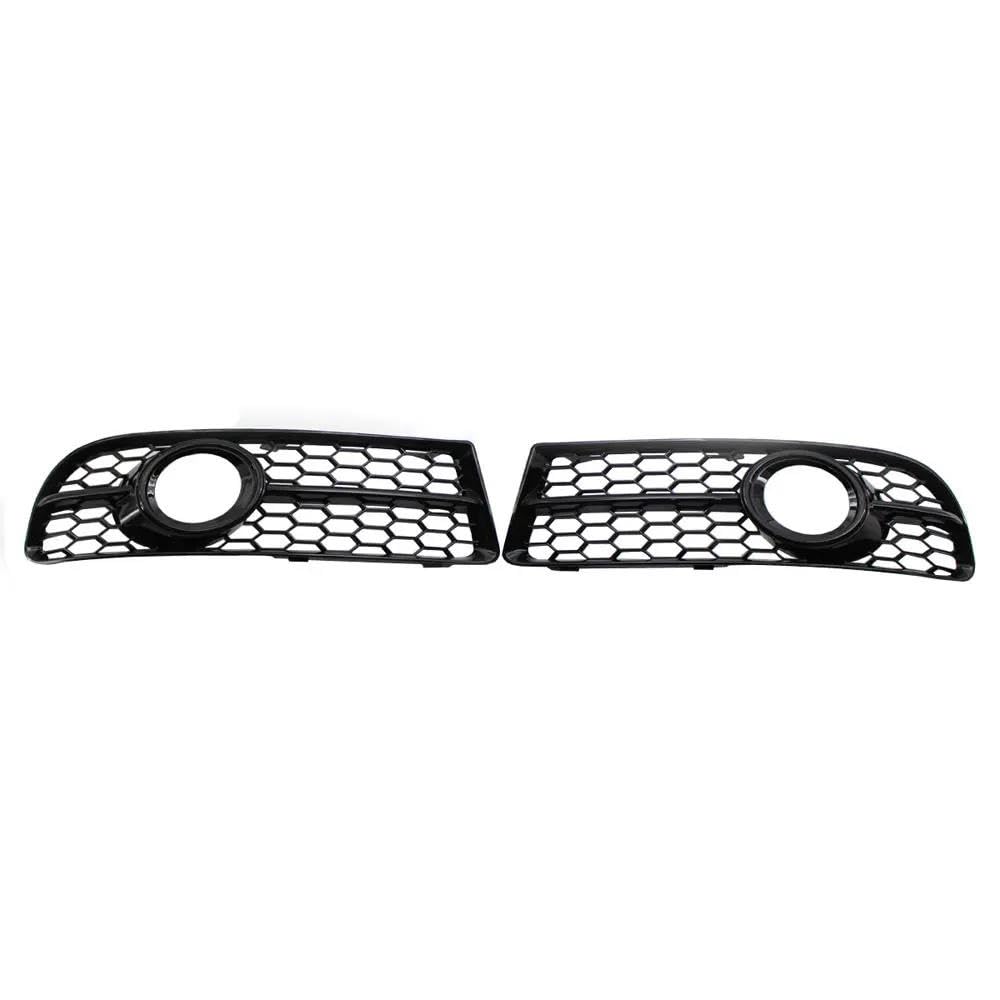 OTOZUM Nebelscheinwerfer Kühlergrill Kompatibel Mit A4 B7 A4 S4 2005 2006 2007 2008 Front Lower Bumper Nebelscheinwerfer Wabengitter 8E0807681F 8E0807682F(Bright Black) von OTOZUM