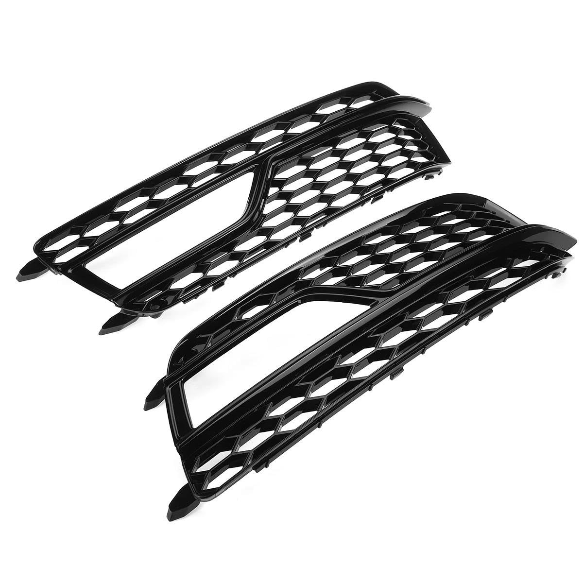 OTOZUM Nebelscheinwerfer Kühlergrill Kompatibel Mit Für S5 A5 2013–2016, Nebelscheinwerfer-Kühlergrillabdeckung, Auto-Frontgrill, Wabengrillabdeckung, Maschengrill, OEM: 8T0807681M(Chrome Silver) von OTOZUM