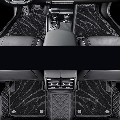 Auto Fußmatte für Audi A8 Saloon D3 LWB 2002, Allwetter Fußmatten Schutz Automatten Set Antirutschmatte Autoteppiche Leder Teppich Bodenmatten Innenzubehör,Double Decker-C von OTTSAN