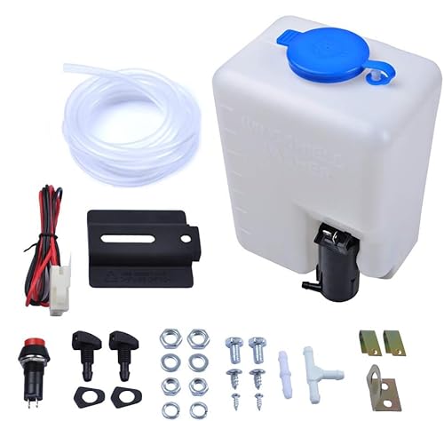 OTUAYAUTO 12V Scheibenwaschanlage mit Pumpe, Universal Waschwasserbehälter mit pumpe 110943769329 von OTUAYAUTO