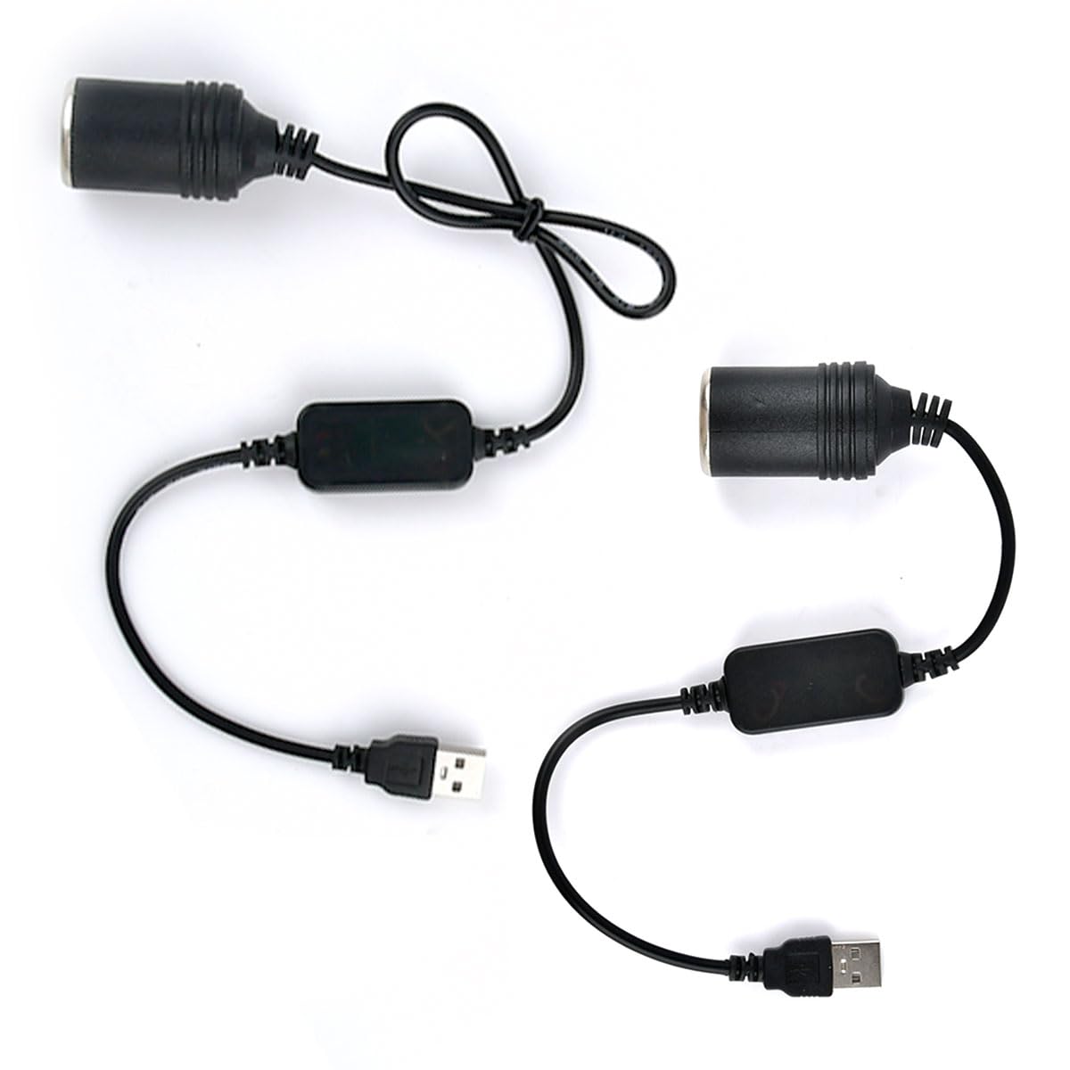 2x 5V USB A Stecker auf 12V Auto Zigarettenanzünder 5V auf 12V KFZ USB Zigarettenanzünder Adapter Buchse Konverter für Auto Zigarettenanzünder Fahren Recorder DVR Dash Kamera GPS (35cm+60cm, 10W Max) von OTYMIOW