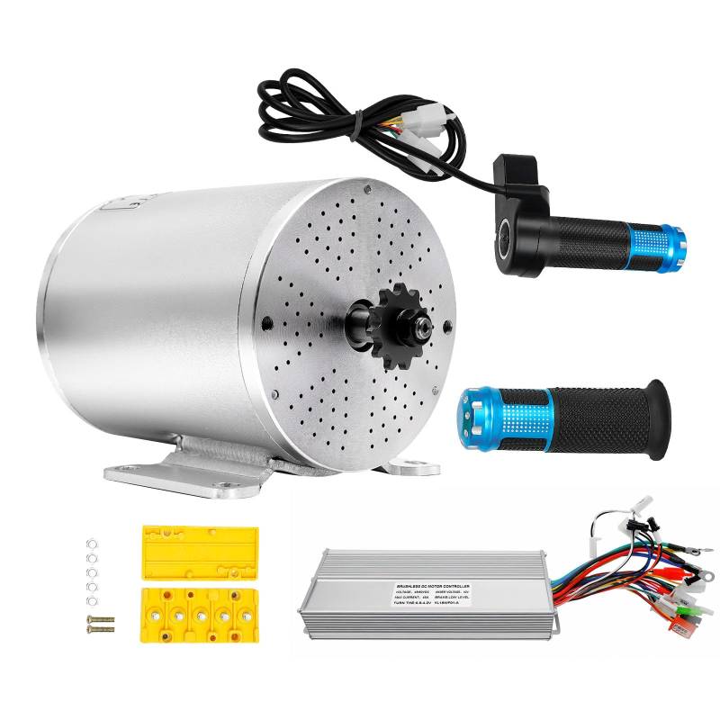 Oububy Elektromotor BüRstenloser 60V DC Motor 2000W Hocngeschwindigkeits - Narbuirstenlosem 36A Controller und Pedaltenmotor Miteschleunigerfur Elektroroller E-Fahrradmotor (60V 2KW) von OUBUBY