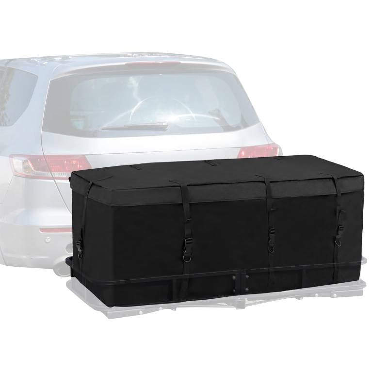 2 IN1 Auto Dachboxen Heckbox für Anhängerkupplung, Gepäckbox Dachtasche Dachgepäckträger für Reisen und Gepäcktransport, Klappbar Wasserdicht 600D Aufbewahrungsbox von OUGPIU