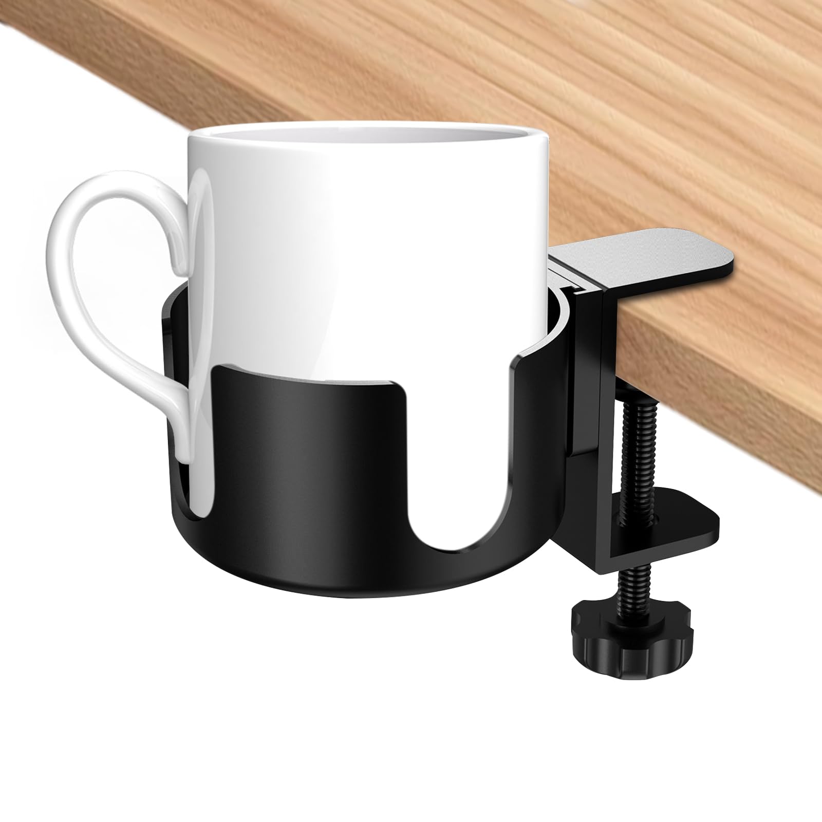 Kreativen Büro Becherhalters aus Aluminiumlegierungs,Einstellbar Schreibtisch Flaschenhalter mit 360° Drehung,Cup Holder,Getränkehalter Clip für Wasser,Getränke,Kaffeetasse von OUGPIU