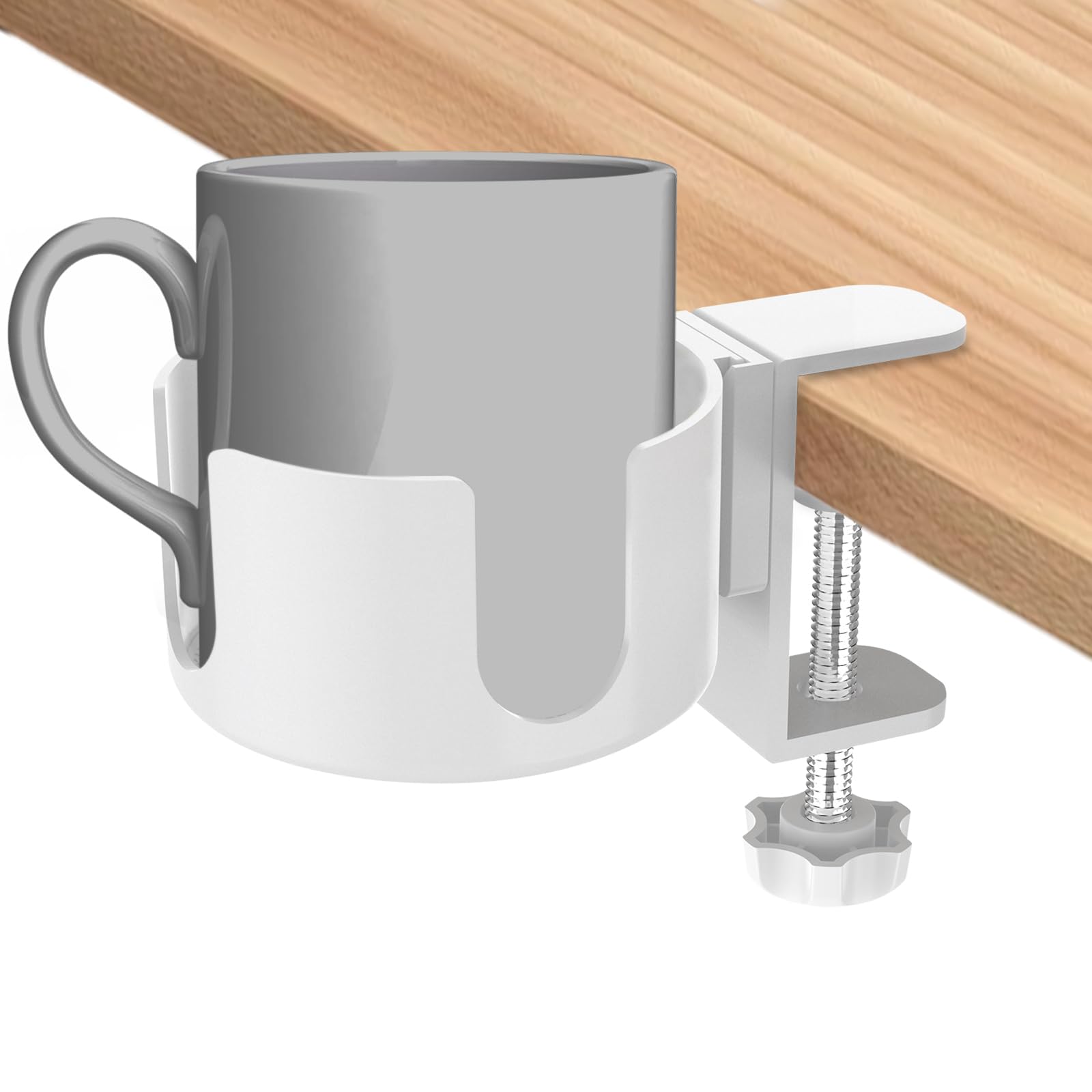 Kreativen Büro Becherhalters aus Aluminiumlegierungs,Einstellbar Schreibtisch Flaschenhalter mit 360° Drehung,Cup Holder,Getränkehalter Clip für Wasser,Getränke,Kaffeetasse von OUGPIU