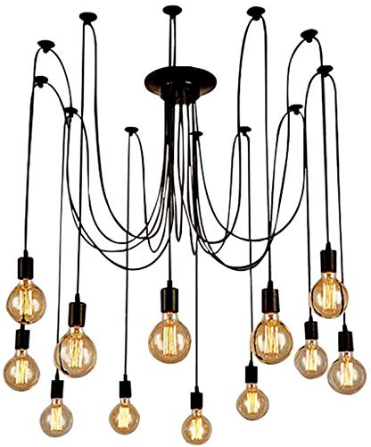 E27 Pendelleuchte Industrie Vintage Deckenlampen Retro Hängelampe Deckenleucht Diy Für Ihre Hausdekoration Schwarz (12) von OUKANING