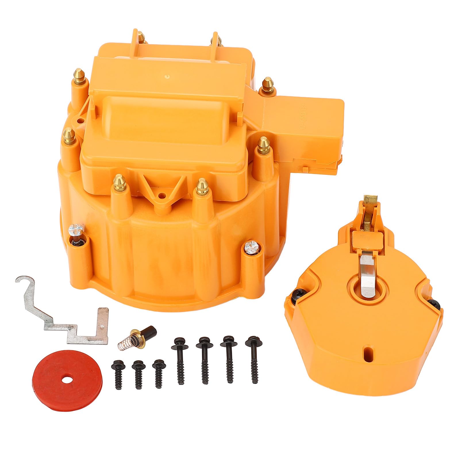 HEI -Distributor Cap and Rotor Kit, Sturdy Metal Hei Distributor Cap & Rotorperformance Large Distributor Cap Rotor Kit, angepasst für SBC 283 305 307 327 350 400 K549 Orange (Orange) von OUKENS