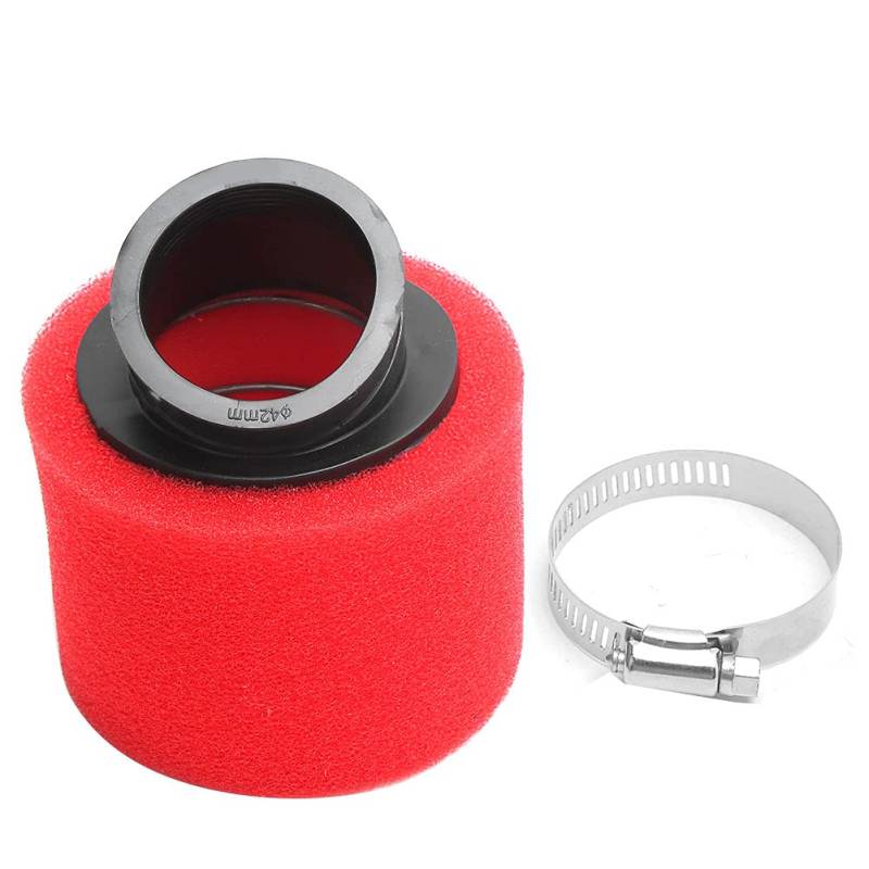 OUKENS Luftfilter, abgewinkelt rot 42mm/1.65in Doppelschaumluftfilter für Dirt Bike 125cc 140cc von OUKENS