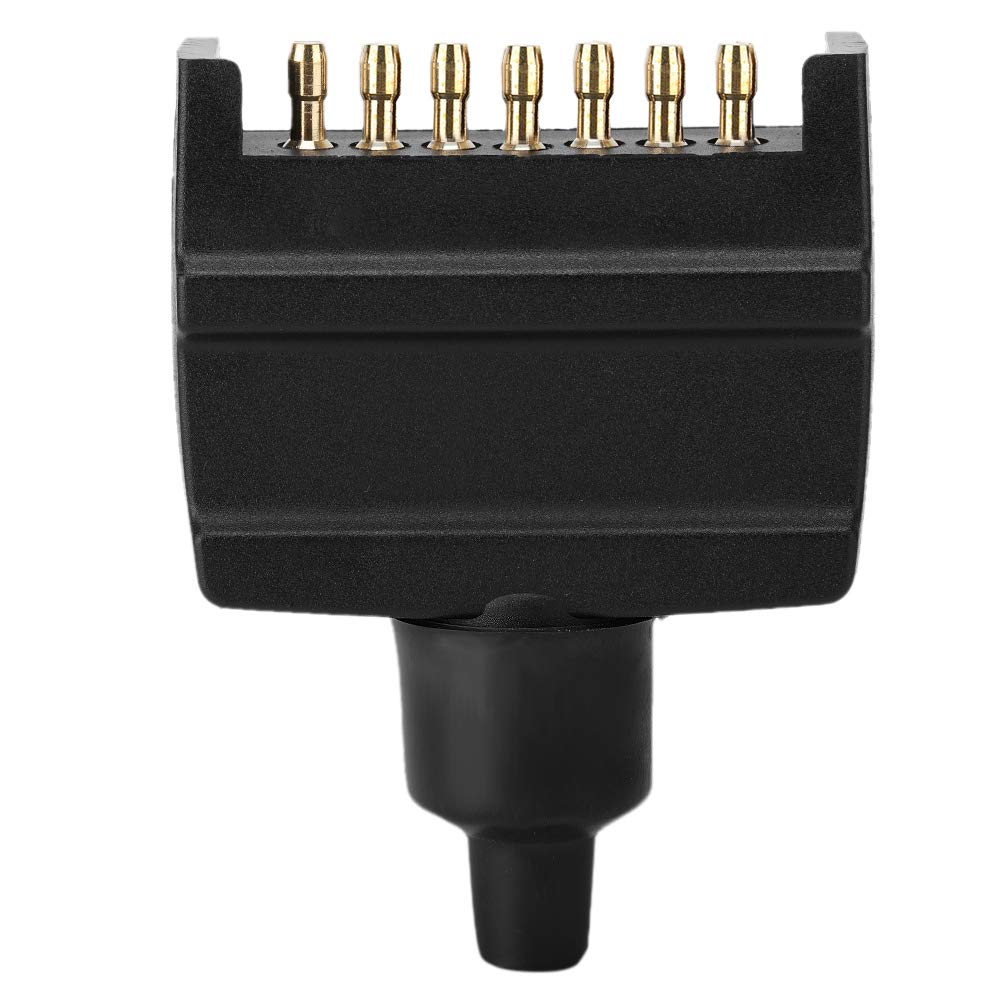 OUKENS 7 Pin -Anhängerstecker, 7 Pin Black Flat Trailer Socket Plug Connector Adapter Austapter für Wohnwagenanhänger, ABS, ABS von OUKENS