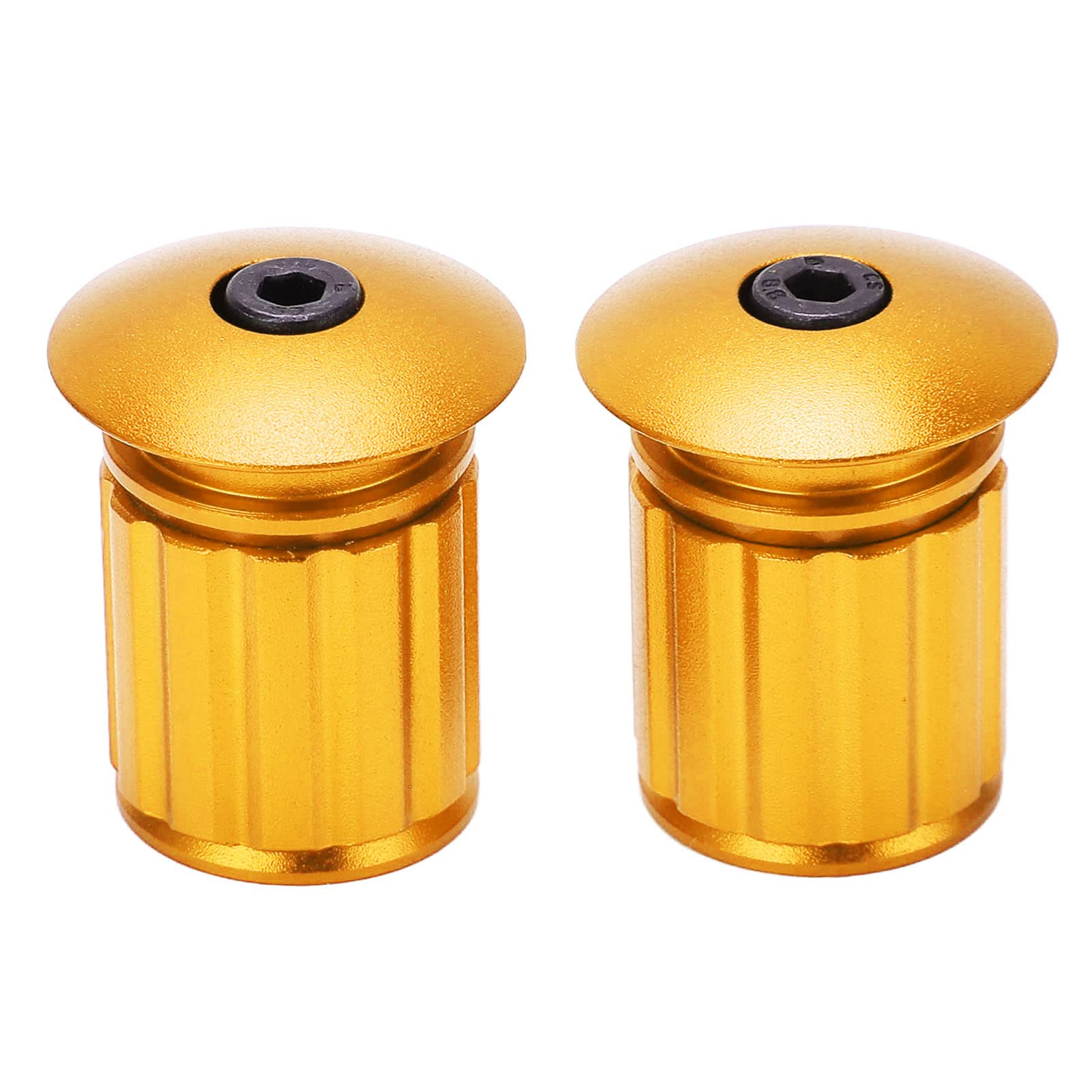 Fahrrad Bar Ends, Ein Paar Fahrrad Aluminiumlegierung Expansion Bar Plugs Lenkerendkappe Einstellbare Verschlusskappe für 18-20 mm Fahrradlenker(Gold) von OUKENS