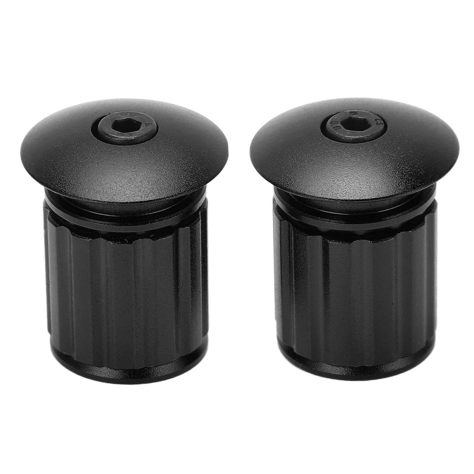 OUKENS Fahrrad Bar Ends, EIN Paar Fahrrad Aluminiumlegierung Expansion Bar Plugs Lenkerendkappe Einstellbare Verschlusskappe für 18-20 mm Fahrradlenker(Schwarz) von OUKENS