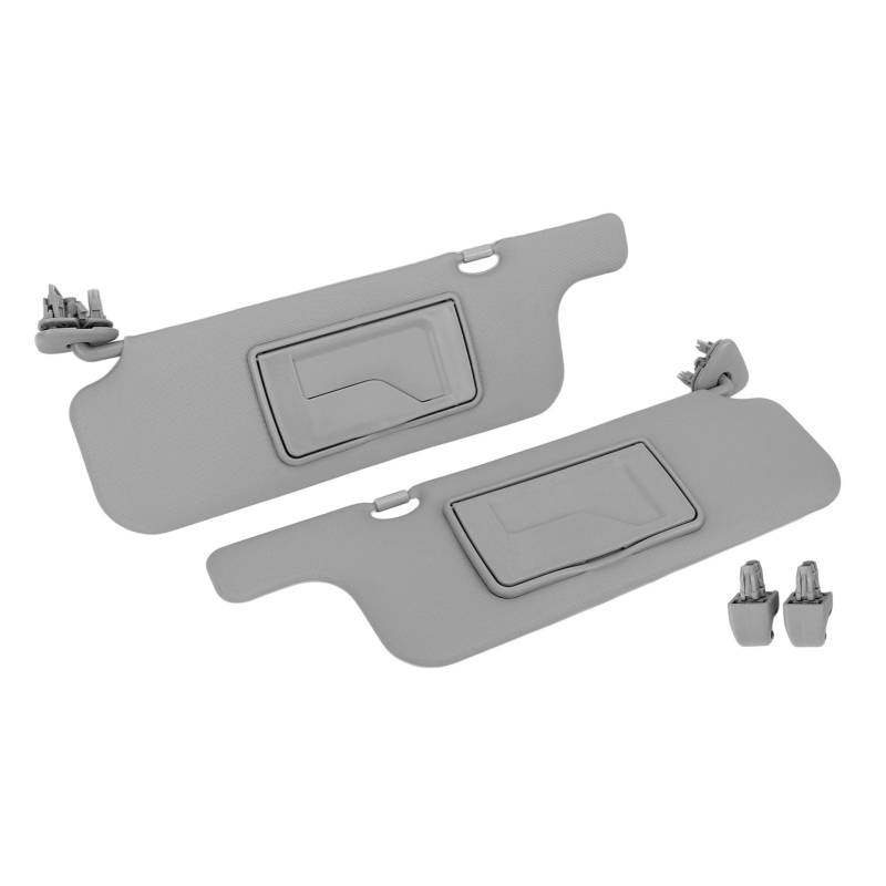 Paar Sonnenblenden-Baugruppe, graue ABS-Sonnenblende für Linkslenker-Fahrzeuge, Sonnenblenden-Ersatz für E120 E130 2001–2007, neunte Generation, Linkslenker von OUKENS