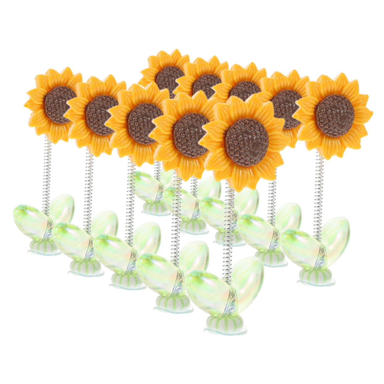 OUNONA 10 Stück Sonnenblumen-autodekoration, Sonnenblumen-auto-innendekoration, Lustige Sonnenblumen, Auto-armaturenbrett-dekor Für Frauen, Auto-innendekoration, Diy-haarspange, von OUNONA