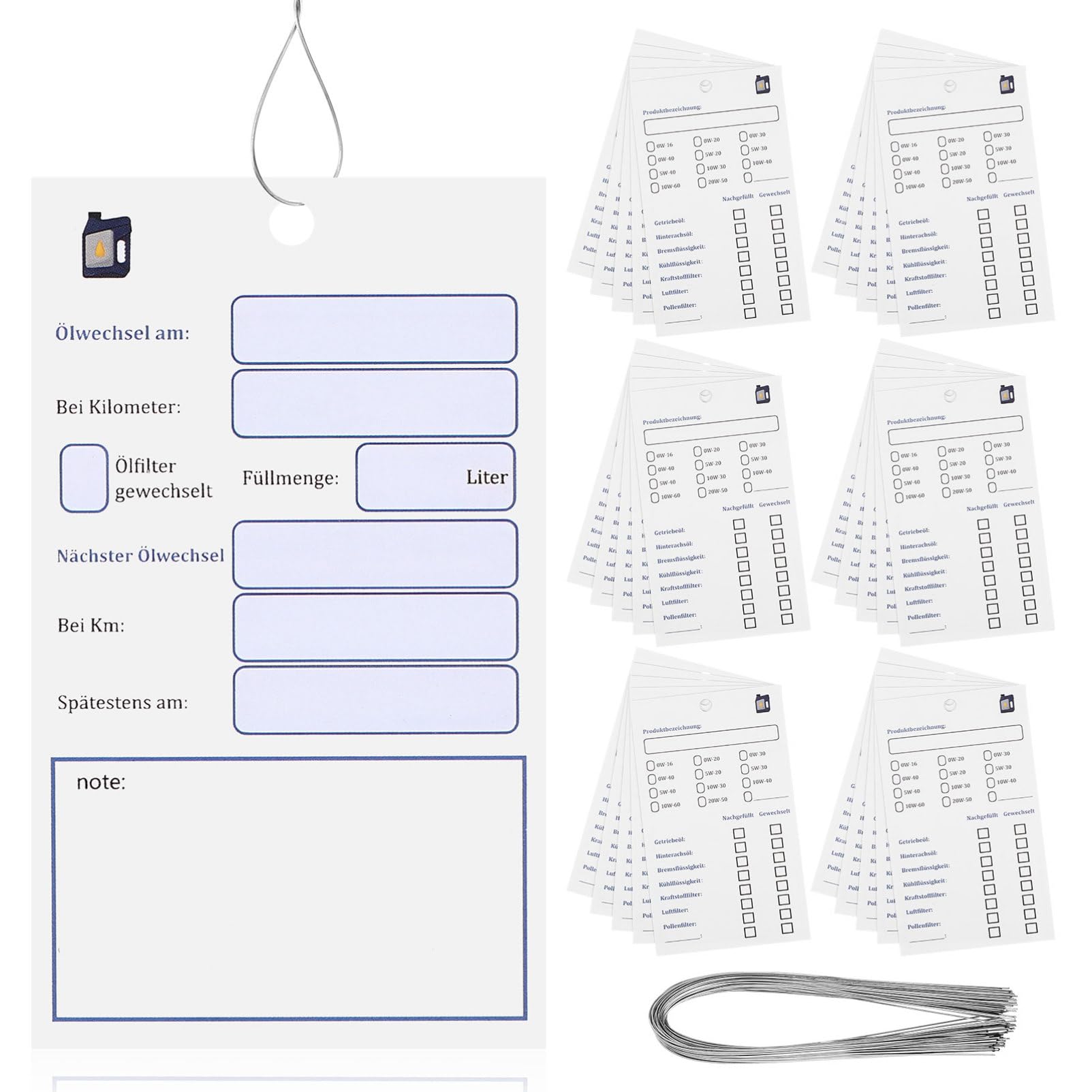 OUNONA 100 Stück Ölwechsel-Tags Serviceplan-Tags Ölwechsel-Informations-Tags Hängende Ölwechsel-Marker Ölwechsel-Management von OUNONA