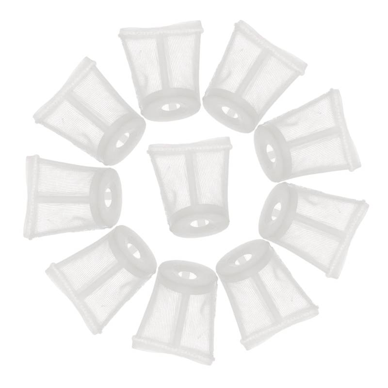 OUNONA 10Pcs Spritzpistolenfilter Tee-Ei Airbrush Luft Ende Sonnenschutzstift lackfilter Lackierfilter Farbfilter für Airless-Spritzgerät Filter für Farbspritzgerät Kunststoff-Nylon Weiß von OUNONA