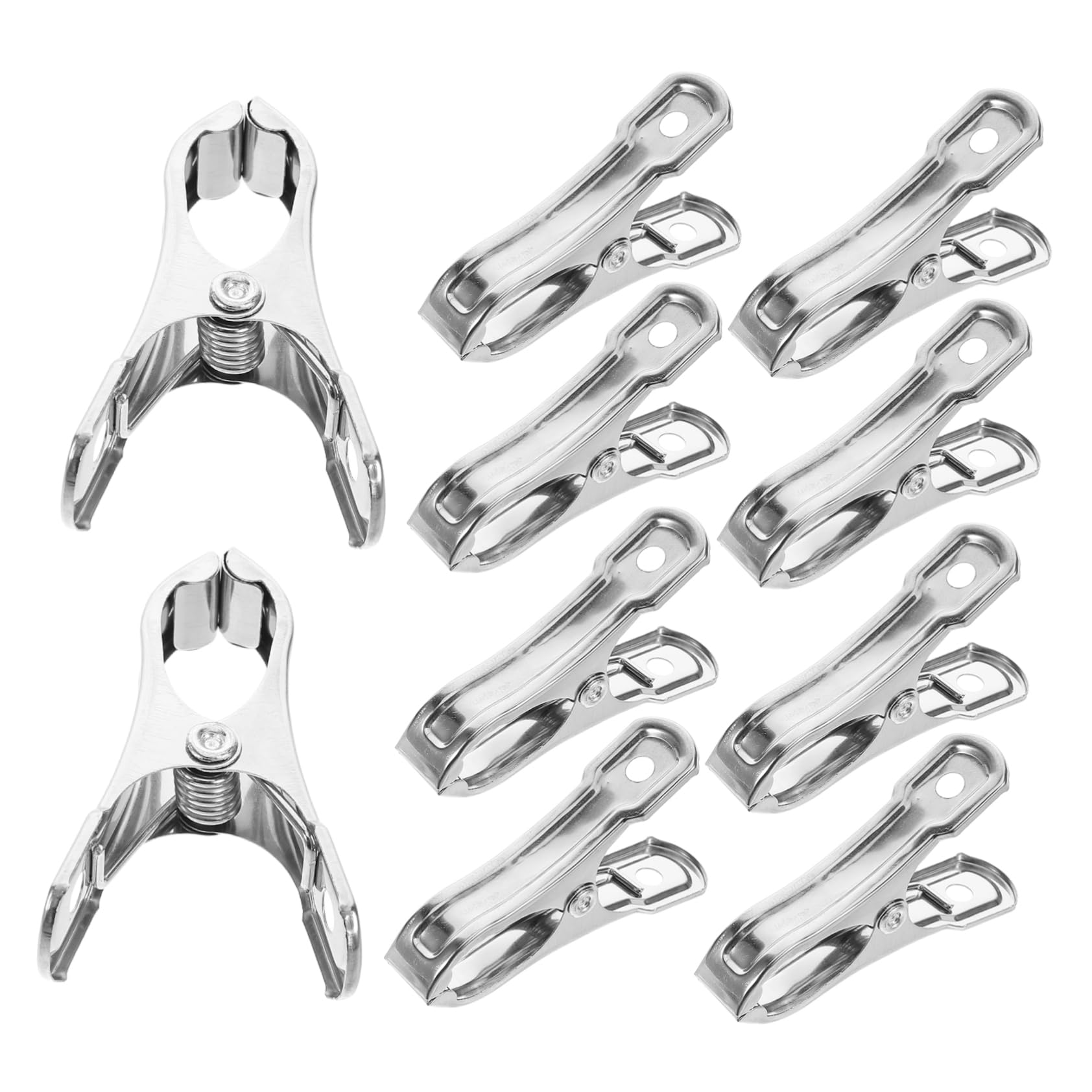 OUNONA 10St Edelstahlclip Handtuch Clips für Handtücher Windschutzkleidung Wattestäbchen reinigen Deckenroller Clips für Poolsessel Wäscheklammerklammern Rostfreier Stahl Silver von OUNONA