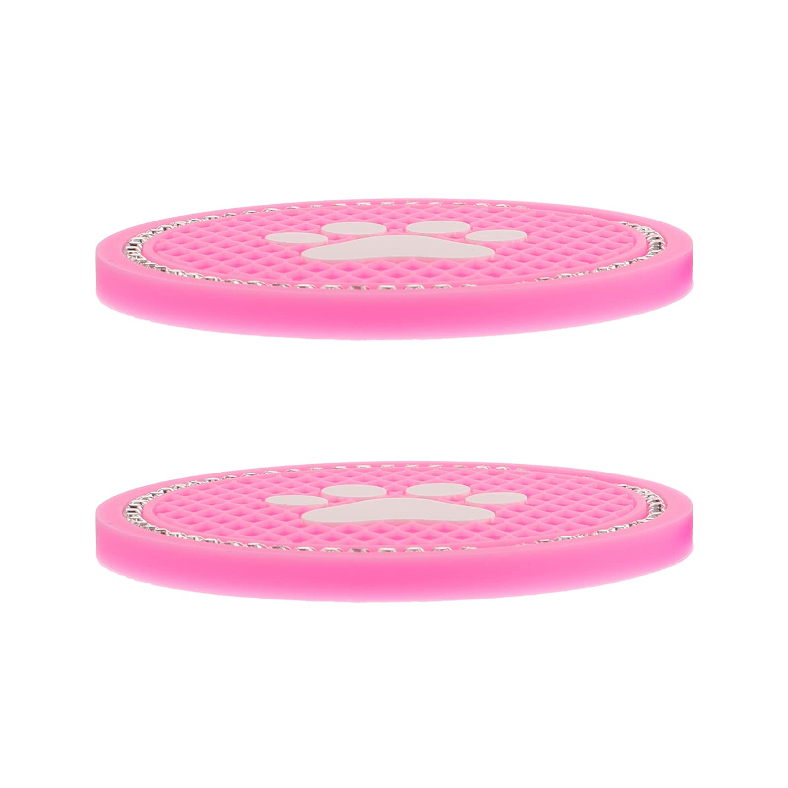 OUNONA 2 STK Auto Achterbahn Schalenpolster Mit Krallenmuster Runde Autountersetzer Geführte Autountersetzer Krallenbecherauflage Autountersetzer Aus Strass Auto Cup Runde Tasse Rosa PVC von OUNONA