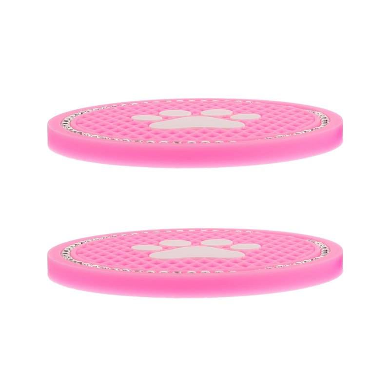 OUNONA 2 STK Auto Achterbahn Schalenpolster Mit Krallenmuster Runde Autountersetzer Geführte Autountersetzer Krallenbecherauflage Autountersetzer Aus Strass Auto Cup Runde Tasse Rosa PVC von OUNONA