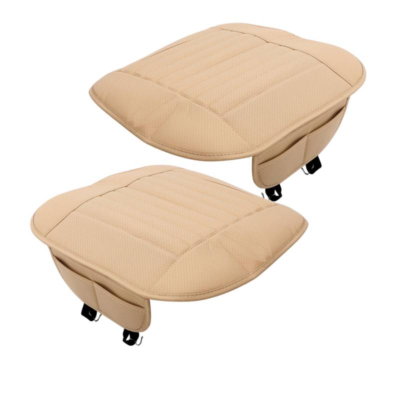 OUNONA 2St Autositzschutz Sitzkissen Autozubehör sitzüberzug Auto vordersitze car seat Cushion vorderer Autositzbezug Innenverkleidungen für Transporter Bambuskohlestreifen Beige von OUNONA