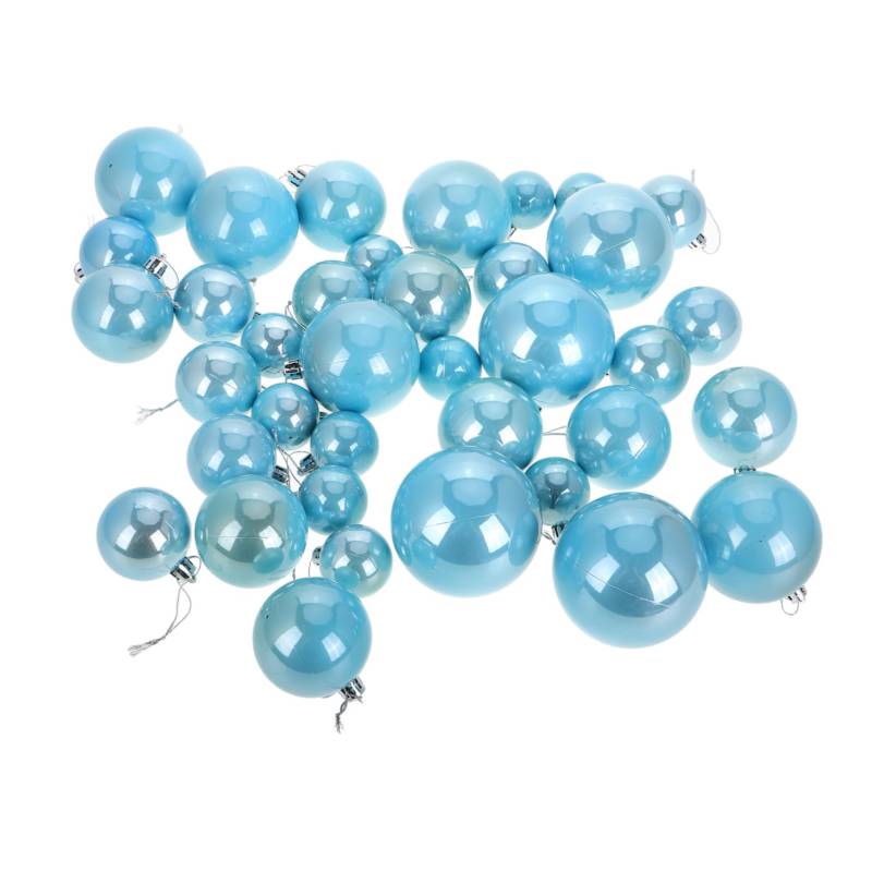 OUNONA 37st Rv Dekokugeln Feiertagsbaumkugeln Feiertagsverzierung Rustikale Weihnachtskugelverzierungen Weihnachtsschmuck Für Den Außenbereich Weihnachtsbaum-anhänger Plastik Blue von OUNONA