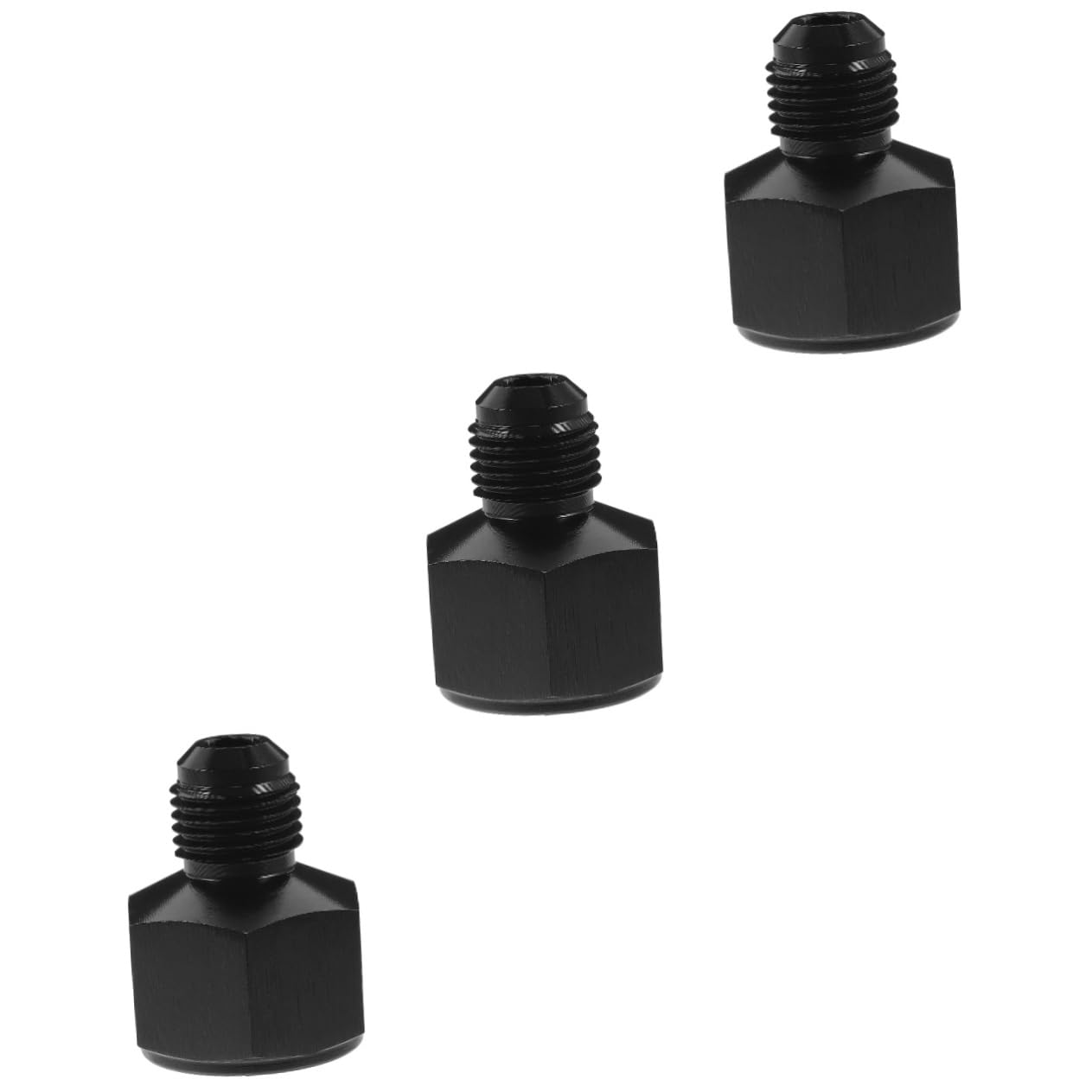 OUNONA 3st Auto-modifikationsstecker 8an Passend Einfädler-konverter Gerade Passform Auto Versorgung Fackelreduzierer Schlauchverbinder Flare-passform 10 Bis 6 Uhr Black Aluminium von OUNONA